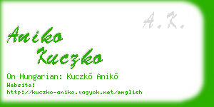 aniko kuczko business card